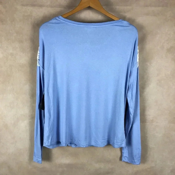 ONE HART Blue Embroidered Long Sleeve Top NWT XL - Picture 3 of 6